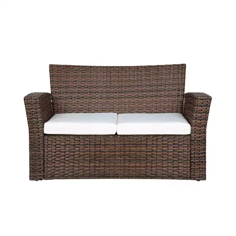 Ensemble de canapé de conversation en rotin tressé d'extérieur 4 pièces avec table basse WestinTrends