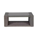 Ensemble de canapé de conversation en rotin tressé d'extérieur 4 pièces avec table basse WestinTrends