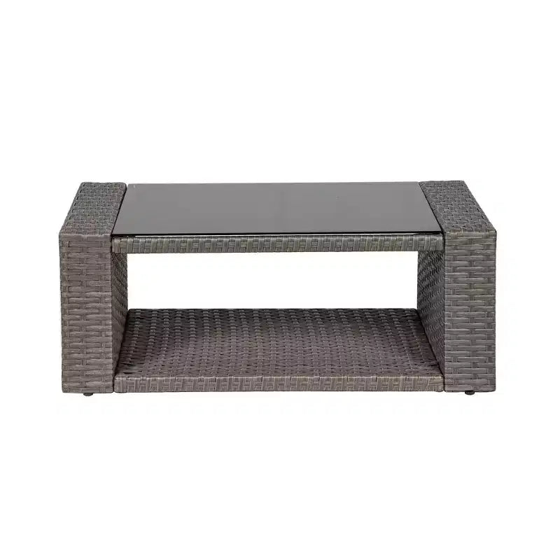 Ensemble de canapé de conversation en rotin tressé d'extérieur 4 pièces avec table basse WestinTrends