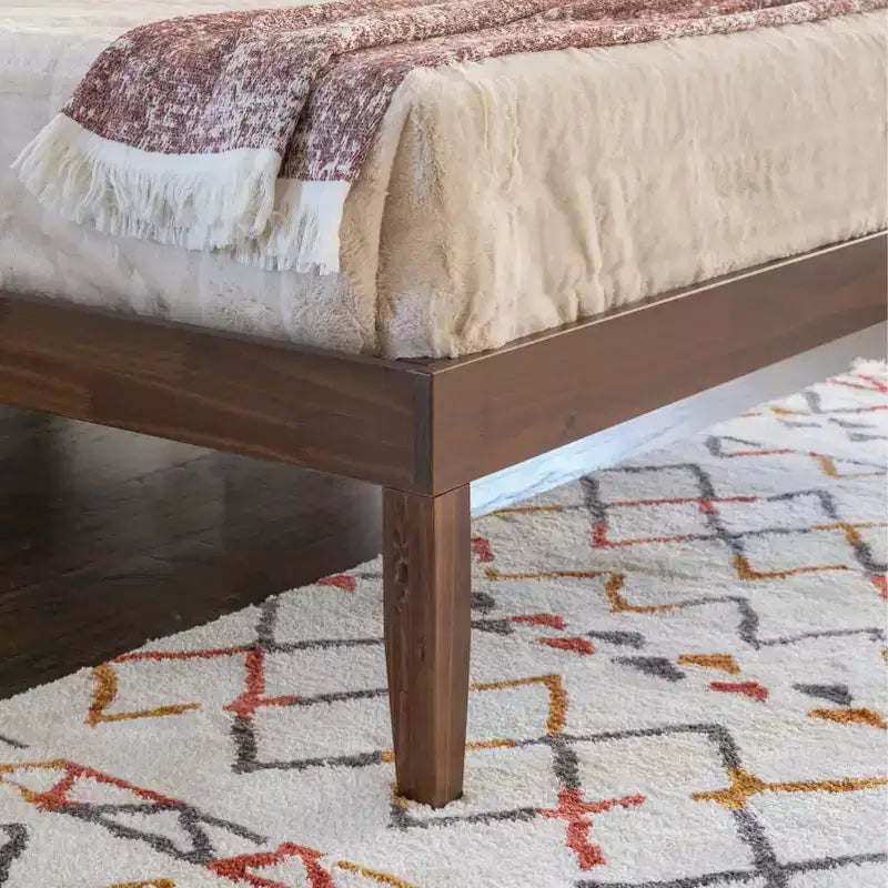 Lit plateforme jumeau et table de chevet Powell Pensy