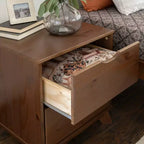 Lit plateforme jumeau et table de chevet Powell Pensy