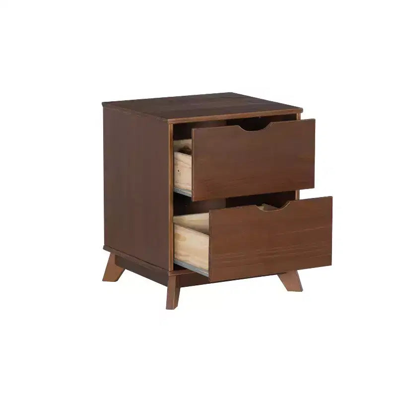 Lit plateforme jumeau et table de chevet Powell Pensy