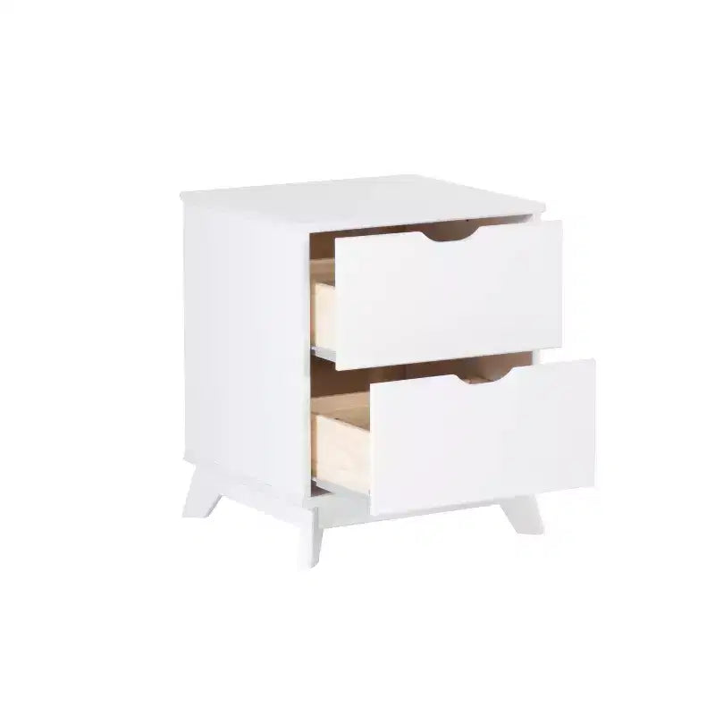 Lit plateforme jumeau et table de chevet Powell Pensy