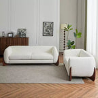 Christopher Knight Home Emma Ensemble de canapés 2 pièces en bouclette pour salon, beige