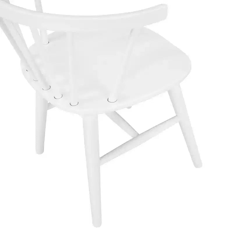 Ensemble de salle à manger Alwynn 7 pièces en bois blanc et naturel, table à manger avec 6 chaises Windsor