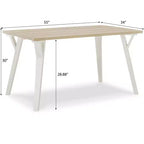 Ensemble de salle à manger Alwynn 7 pièces en bois blanc et naturel, table à manger avec 6 chaises Windsor