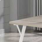 Ensemble de salle à manger Alwynn 7 pièces en bois blanc et naturel, table à manger avec 6 chaises Windsor