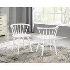 Ensemble de salle à manger Alwynn 7 pièces en bois blanc et naturel, table à manger avec 6 chaises Windsor