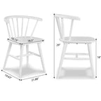Ensemble de salle à manger Alwynn 7 pièces en bois blanc et naturel, table à manger avec 6 chaises Windsor