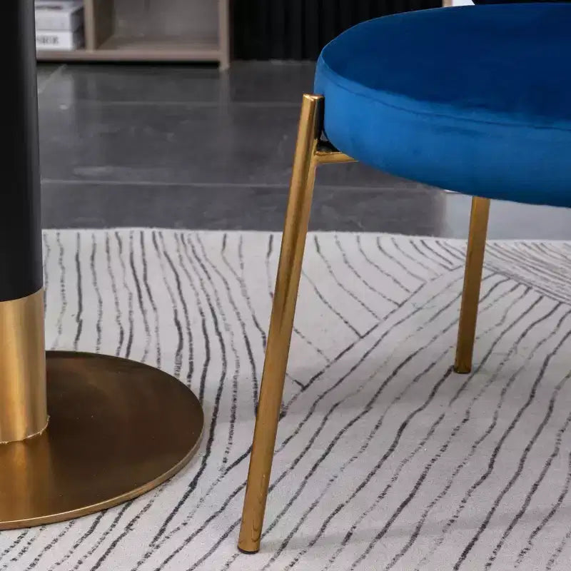 Ensemble de salle à manger contemporain 3 pièces Amoa de Roundhill Furniture, table ronde blanche avec 2 chaises