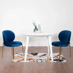 Ensemble de salle à manger contemporain 3 pièces Amoa de Roundhill Furniture, table ronde blanche avec 2 chaises