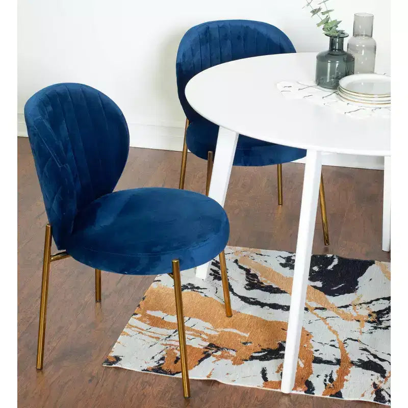 Ensemble de salle à manger contemporain 3 pièces Amoa de Roundhill Furniture, table ronde blanche avec 2 chaises