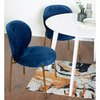 Ensemble de salle à manger contemporain 3 pièces Amoa de Roundhill Furniture, table ronde blanche avec 2 chaises