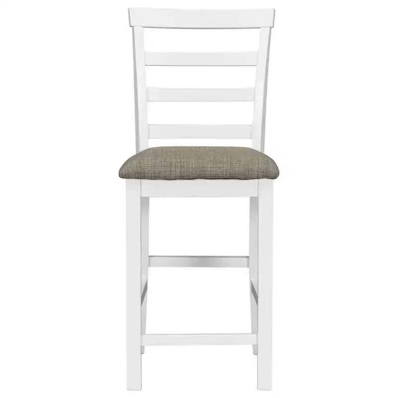 Ensemble de salle à manger Whisen 5 pièces multifonctionnel en bois d'hévéa à hauteur de comptoir avec 4 chaises rembourrées