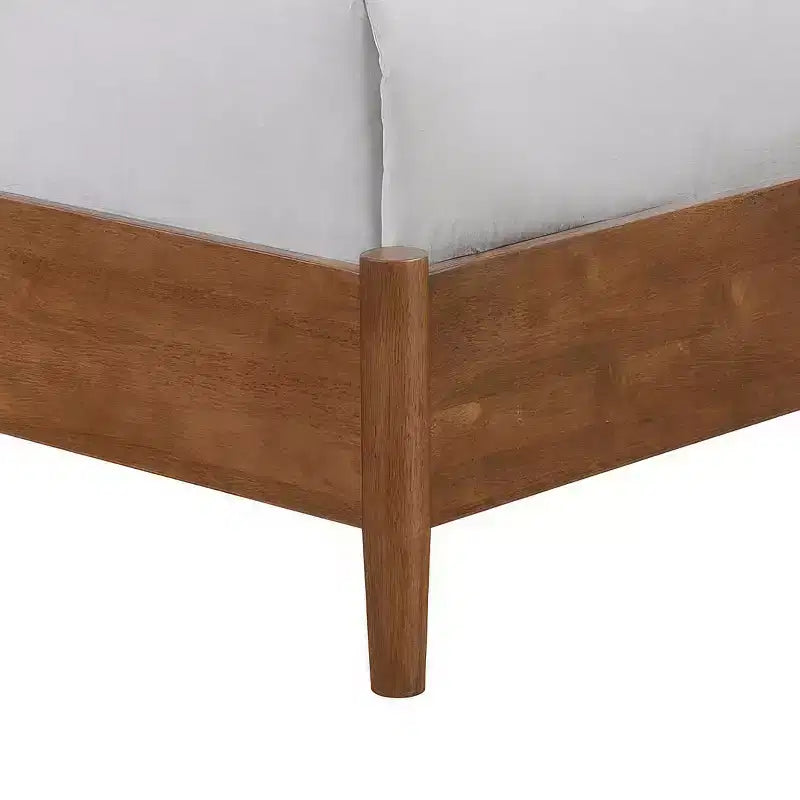 HOMES: Inside + Out Ensemble de chambre à coucher 3 pièces Riverstone Boucle Mid-Century Modern avec 2 tables de chevet Noyer
